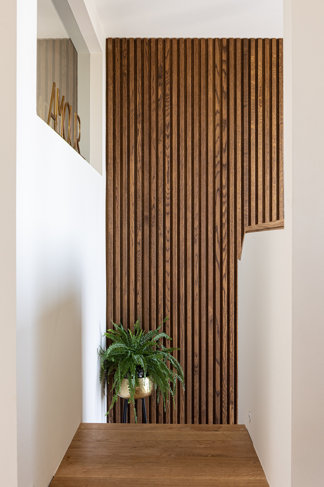 bespoke joinery panelling in hallway of our mid century modern beach house